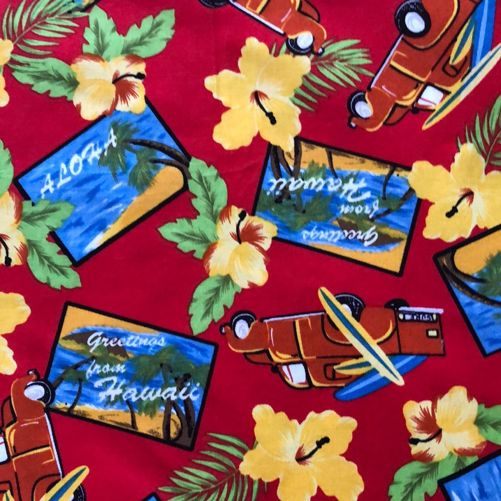 Fabric Scenic Hawaii Aloha Truck Tropical new 1 yard x 44” wide cotton